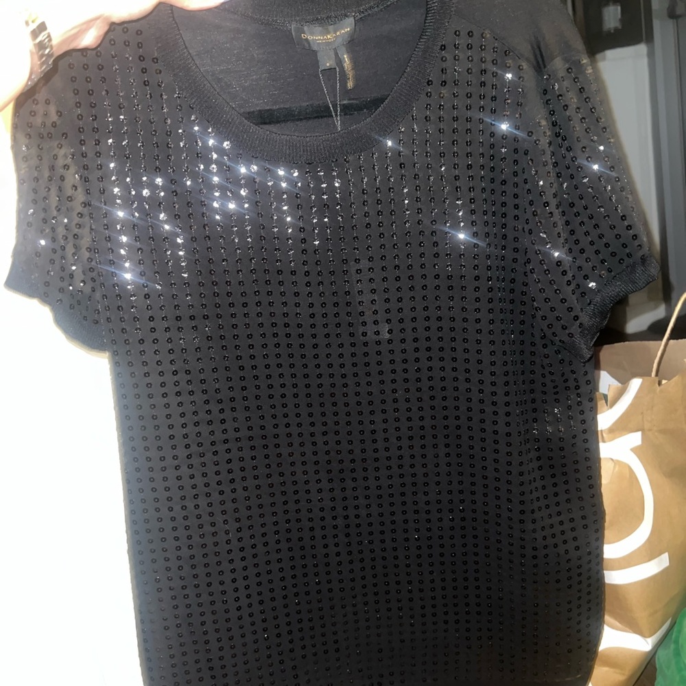 Donna Karan Sparkly Black Top